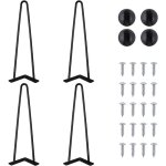Pieds de table metal, 4pcs pied de bureau, pieds en pingle  cheveux, pieds de meuble, pieds epingle ...