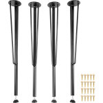 Pieds de table en metal en epingle a cheveux, 71 cm, pieds de bureau meubles 3 tiges, lot de 4, pieds ...