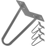 Primematik - pieds pour table et meuble pieds noirs mtalliss 2 tiges 15 cm paquet de 4