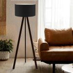 Pier import ? lampadaire tr�pied noir moderne ? abat - jour tissu 38cm ? hauteur 140cm ? �clairage �l�gant ...
