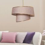 Pier import - suspension moderne en tissu - abat - jour liser� dor� zurich