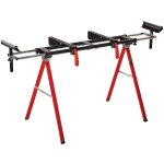 Pi�tement stationnaire mss 1608 pour scies � onglet (charge max. 80kg, supports extensibles avec roulettes) ...