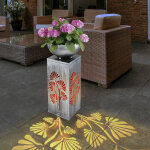 Pilier d�coratif avec pot de fleurs et �clairage lampe de colonne solaire, poteau de jardini�re d'ext�rieur ...