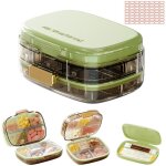 Pilulier semainier 10 compartiments, pilulier journalier grande capacit� avec 10 bo�tes � pilules d�tachables, ...