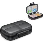 Pilulier semainier 7 jours, 1 pack semainier medicament portable avec syst�me de fermeture ergonomique, ...