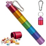 Pilulier semainier, bo�te � medicament portable amovibles, imperm�able boite � pilules m�tal, pilulier ...