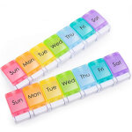Pilulier semainier, bo�te � pilules semainier de voyage plastique portable, bo�te � pilules color�e � ...