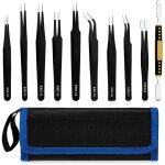 Pince brucelle, pincette de precision kit pince a epiler esd, brucelles antistatiques brucelles coud�es ...