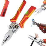 Pince � d�nuder 9 en 1 avec fonction de mesure de l'�lectricit�, multifonction pince testeur de tension, ...
