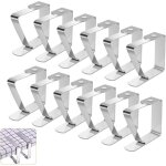 Pince nappe inoxydable, 12 pi�ces pinces pour nappe de table, pince nappe clip exterieur ajustable, attache ...