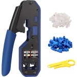 Pince � sertir proster rj45 cat5 cat5e cat6 cat6a rj - 11, 6p / rj - 12, 8p / rj - 45 avec 50 connecteurs ...