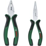 Pinces (pince universelle et pince � bec effil�, ergonomiques, rev�tement mat chrom� - nickel, 2 pi�ces) ...