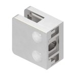 Pince  verre carre 45x45 inox dos plat pour garde corps, balustrade, rampe d'escalier