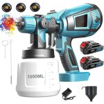 Pistolet � peinture hvlp sans fil, 3 buses, 3 modes de pulv�risation, pour cl�tures, abris de jardin, ...