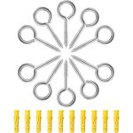 Piton � visser 10 pi�ces vis � anneau, m5 x 65 mm boulon � ?il avec filetage en inox crochet a visser ...