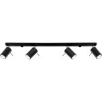 Plafonnier  4 spots ring 4l gu10 noir sollux sl. 0332