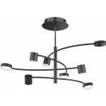 Wofi - plafonnier, 8 flammes, lampes, plafonniers, plafonnier, noir, salon, m�tal verre, led 44w 2250lm ...