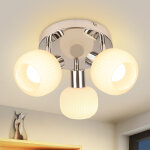 Plafonnier blanc rond gbly 3 spots de plafond - plafonnier 3 ampoules spot d'int�rieur abat - jour en ...