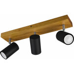 Etc - shop - plafonnier bois spots pivotant salon salle � manger �clairage spot lampe marron