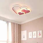 Plafonnier chambre d'enfant, acrylique led plafonnier en forme de coeur dimmable plafonnier lampe pour ...