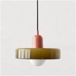 Plafonnier color� lampe � suspension du milieu du si�cle avec abat - jour en verre �clairage suspendu ...