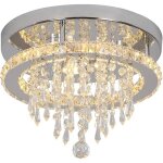 Plafonnier en cristal moderne lustre k9 3 lumi�res led en acier inoxydable suspension luminaires pour ...