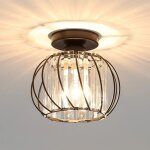 Comely - plafonnier en cristal moderne , mini plafonnier en cristal noir e27, plafonnier en cristal semi ...