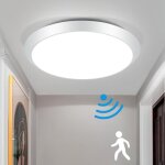 Plafonnier avec d�tecteur de mouvement plafonnier led - plafonnier int�rieur blanc ip44 15w mouvement ...