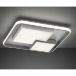 Wofi - plafonnier dimmable via interrupteur blanc gris plafonnier led salon, métal plastique, 40, 5w ... Wofi - plafonnier dimmable via interrupteur blanc gris plafonnier led salon, métal plastique, 40, 5w ...