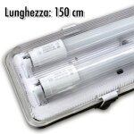 Plafonnier �tanche complet avec 2 tubes n�on led de 150 cm pour plafond et mur ip65 - - ymyny