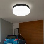 Plafonnier d'ext�rieur, lampe de jardin, plafonnier, lampe de salle de bain, verre en aluminium, noir ...