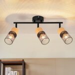 Plafonnier gbly 3 spots de plafond : plafonnier vintage spots en bois orientables � 350� spots de plafond ...