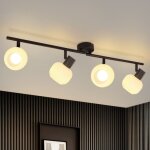 Plafonnier gbly spot de plafond 4 ampoules spot noir spots de plafond en verre vintage int�rieur morden ...