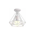 Axhup - plafonnier industriel forme diamant 25cm luminaire lustre abat - jour e27 pour salon cuisine ...