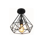 Plafonnier industriel forme diamant 25cm lustre abat - jour e27 luminaire pour salon cuisine chambre ...