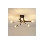 Comely - plafonnier industriel, 6 lumi�res lustre sputnik vintage, moderne suspension luminaire en metal ...