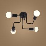 Plafonnier industriel moderne luminaire plafonnier intrieur lampe de plafond noir e27 pour salon cuisine ...