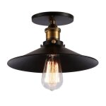 Plafonnier industriel retro vintage lustre abat - jour en m�tal e27, luminaire suspension fer loft moderne ...
