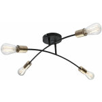 Etc - shop - plafonnier industriel plafonnier salon 4 flammes laiton antique noir plafonnier, m�tal, ...