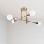 Plafonnier industriel vintage luminaire de plafond lustre sputnik lampe de plafond int�rieur e27 dor� ...