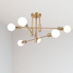 Plafonnier industriel vintage luminaire de plafond lustre sputnik lampe de plafond int�rieur e27 dor� ...