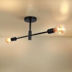 Plafonnier industriel vintage luminaire de plafond lustre sputnik lampe de plafond int�rieur e27 noir ...