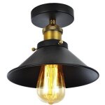Plafonnier industrielle en métal fer vintage 220mm noir e27 pour salon chambre restaurent café bar Plafonnier industrielle en métal fer vintage 220mm noir e27 pour salon chambre restaurent café bar