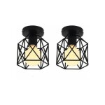 Axhup - plafonnier industrielle retro en métal cube carré fer suspension luminaire pour salon chambre ... Axhup - plafonnier industrielle retro en métal cube carré fer suspension luminaire pour salon chambre ...