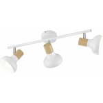 Plafonnier lampe en bois 3 flammes plafonnier blanc 3 spots avec spots orientables, métal bois, 3x e14, ... Plafonnier lampe en bois 3 flammes plafonnier blanc 3 spots avec spots orientables, métal bois, 3x e14, ...