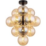 Plafonnier lampe de salon plafonnier boules de verre ambre 9 ampoules d 39, 5 cm