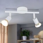 Plafonnier led 2 spots de plafond blanc orientable gu10 - spots de plafond 2 ampoule appliques murales ...