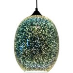 Plafonnier led 3d lustre en verre color feux d'artifice suspension clairage de plafond abat - jour ...