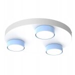 Plafonnier led 3x gx53, enfant, jeunesse, bleu et blanc