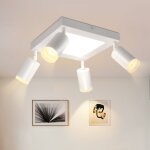 Plafonnier led 4 ampoules spot de plafond gu10 - lampe de chambre 3000k lampe de cuisine blanche 20w ...